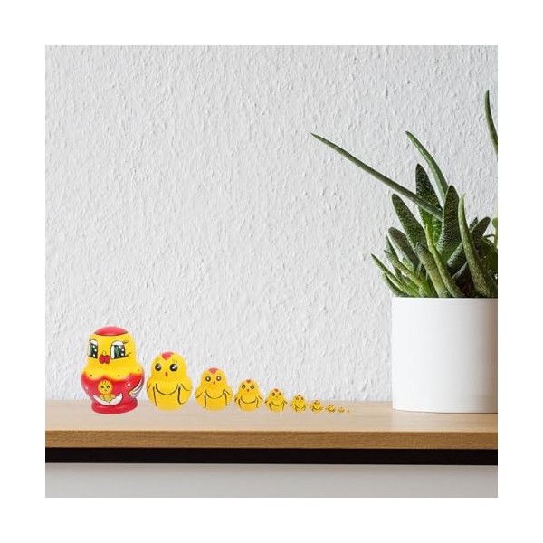 Toyvian 5 Ensembles De Jouets De Pâques Poupées De Poulet Poupées Gigognes pour Enfants Jouets pour Enfants Poupées Gigognes 