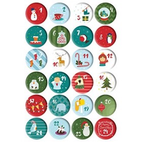 Gallop Chic Lot de 1 à 24 chiffres autocollants pour calendrier de lAvent
