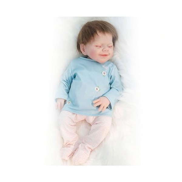 Poupées Reborn, bébé Reborn en Silicone de 18 Pouces, bébé Reborn réaliste avec Un Doux Sourire, Coffret Cadeau pour Enfants,