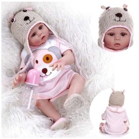 Baby Reborn Dolls Filles, 18 Pouces Doux Bébé Fille Reborn Silicone, Poupée Qui A Lair Réelle, Le Meilleur Anniversaire, E 