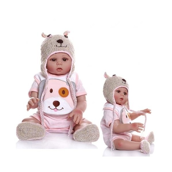 Poupée Reborn Baby Girl, 18 Pouces en Silicone Doux pour bébé Fille, Qui Ressemble à de Vraies Filles, de Compagnon pour Noël