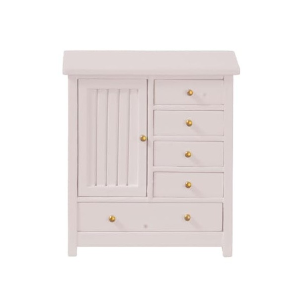 JBM Armoire à tiroirs pour maison de poupée Rose