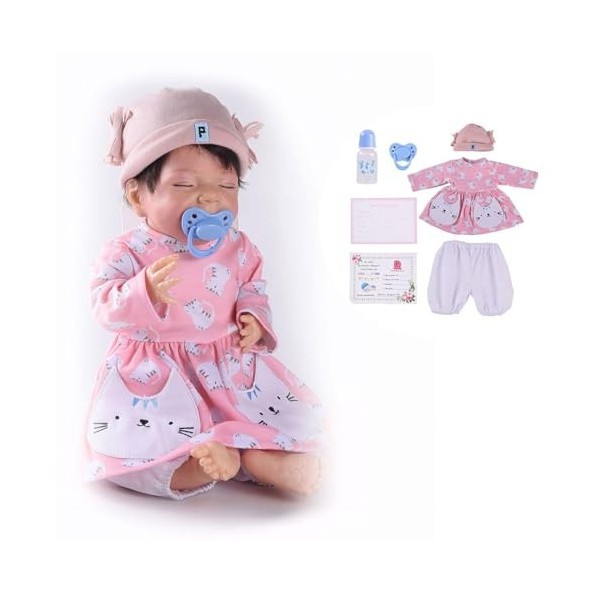 Poupées réalistes pour bébé, 45,7 cm, Corps Complet en Silicone, Faites à la Main, réalistes, Cadeaux danniversaire de Noël 