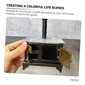 Toyvian 4 Pièces Poêle De Maison De Poupée Poêle Miniature De Maison De Poupée Petit Modèle De Cuisinière De Table De Cuisson