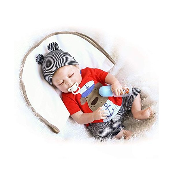 Réaliste Reborn Bébé Poupées Garçon 48 Cm 18 Pouce Réel Silicone Souple Réaliste Nouveau-Né Poupée Réel À La Recherche De Pou