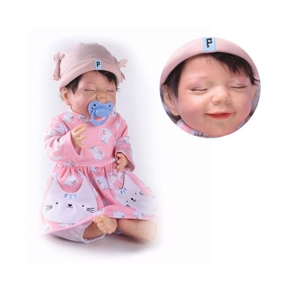 Poupées bébé Fille, poupées Mignonnes en Silicone de 18 Pouces pour Filles, bébés nés Qui semblent réels, Cadeau danniversai