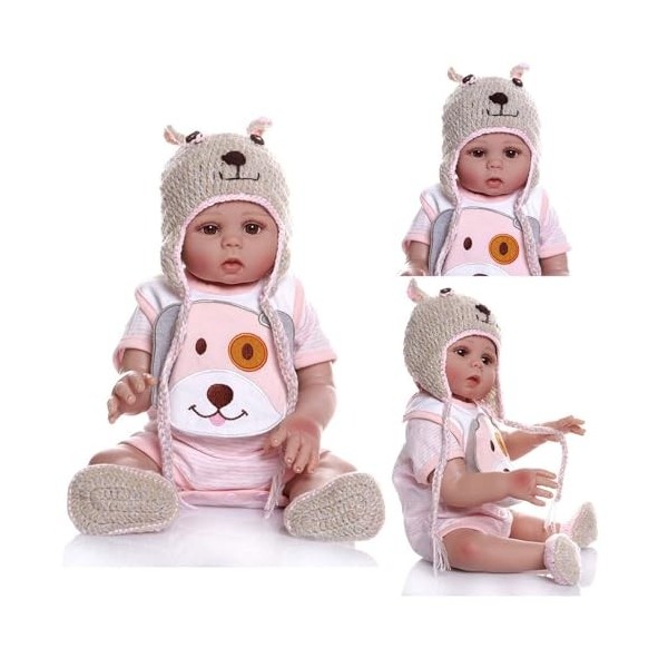 Poupées bébé Qui Ont lair réelles, poupées bébé Reborn de 18 Pouces en Silicone, bébé Fille Reborn Ultra Doux et Flexible, L