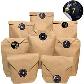 Calendrier de Noël à remplir avec 24 sachets - Kit complet de calendrier de lAvent pour bricoler la période de lAvent n° 8