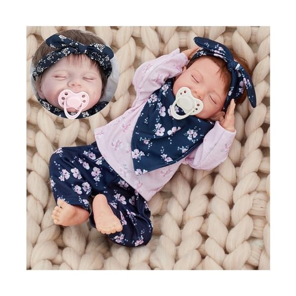 Poupée Reborn en Silicone, Paquet de 18 Pouces avec Jouets dalimentation, poupées en Vinyle pour bébé Reborn, poupées Qui se