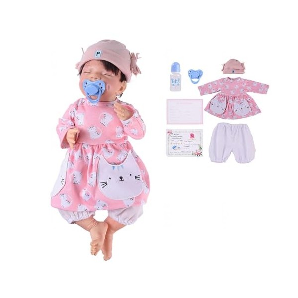 Poupée bébé Reborn pour Tout-Petits, 18 Pouces 46 cm, Douche étanche, poupées en Silicone, Fille, bébé Qui Ressemble à Une Vr
