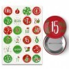Paperdrachen Buttons Calendrier de lAvent Rouge/vert