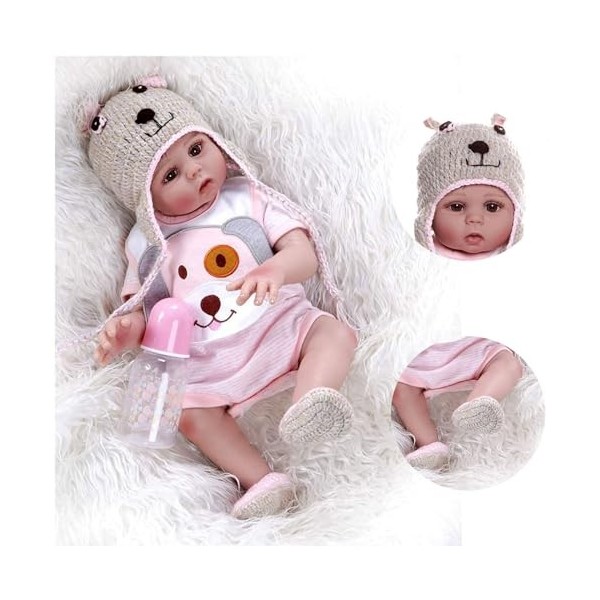 Poupées réalistes pour bébés, poupée en Silicone de 18 Pouces, poupées pour Tout-Petits en Vinyle Complet, Cadeaux pour Enfan