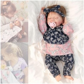 Poupée bébé entièrement en Silicone, poupées bébé en Silicone de 18 Pouces, Fille au Corps Complet, Ensemble de poupées bébé 