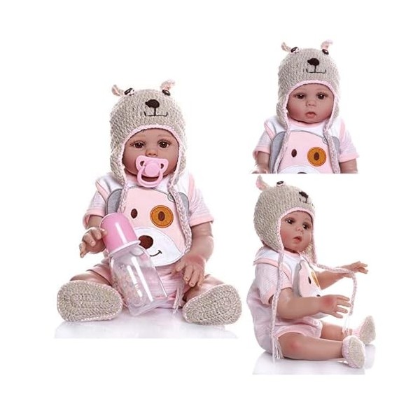 Poupée bébé entièrement en Silicone, poupées bébé en Silicone de 18 Pouces, Fille au Corps Complet, Ensemble de poupées bébé 