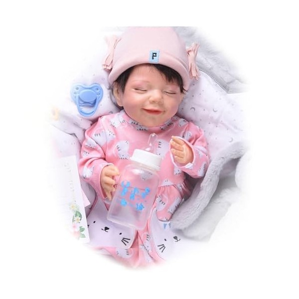 Poupée Reborn, 18 Pouces bébé Fille en Silicone, poupées de Vrais bébés en Silicone Faites à la Main, Cadeaux pour Petites Fi