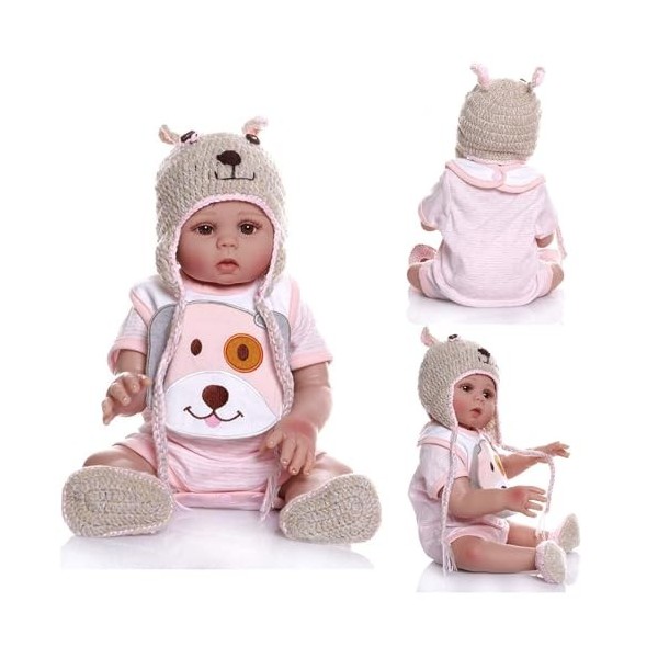 Poupées Reborn pour Filles, 45,7 cm en Silicone, ressemblant à des poupées, Le Coffret pour Les Filles à partir de 3 Ans, E 
