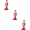 HOMSFOU 3 Pièces Kimono Poupée Ornements Spawn Figure Voiture Cadeaux pour Femmes Geisha Sculpture Voiture Intérieur Décorati