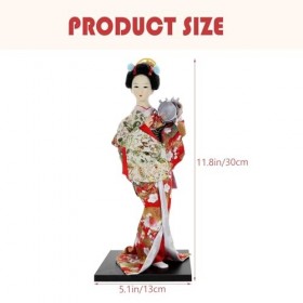 HOMSFOU 3 Pièces Kimono Poupée Ornements Spawn Figure Voiture Cadeaux pour Femmes Geisha Sculpture Voiture Intérieur Décorati