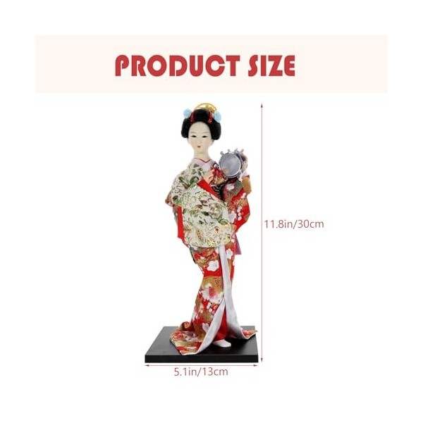 HOMSFOU 3 Pièces Kimono Poupée Ornements Spawn Figure Voiture Cadeaux pour Femmes Geisha Sculpture Voiture Intérieur Décorati