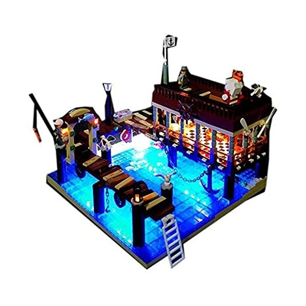 Cabane De Pêcheur Mini Miniatures De Maison De Poupée en Bois, Kit De Meubles De Puzzles avec Lumières LED Cadeau danniversa