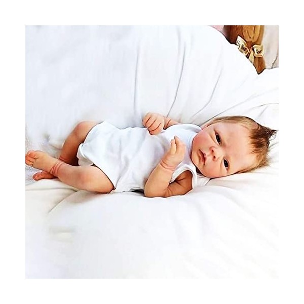 Poupée Réaliste 2 Genres Reborn Baby Dolls 19" Faite À La Main 46 Cm Réaliste Bébé Reborn Jouant avec des Enfants, Poupée en 