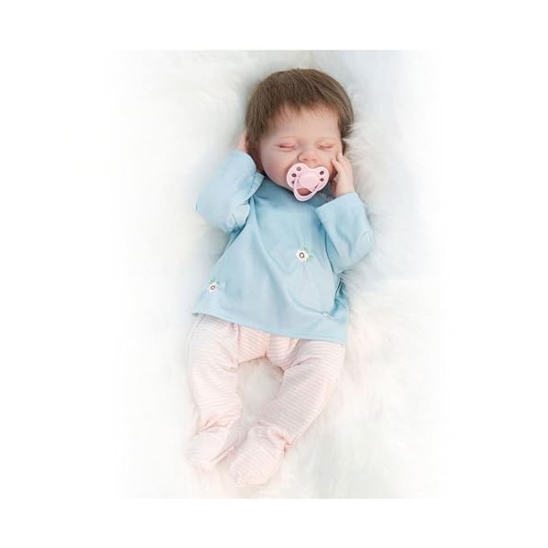 Poupée bébé Reborn, poupée bébé en Silicone de 18 Pouces, avec kit dalimentation poupée Reborn, Cadeau pour Les Enfants de 3