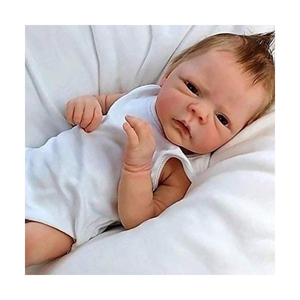 Reborn Baby Dolls 46Cm 17" Poupée Nouveau-Né Faite À La Main Poupée De Corps en Silicone Réaliste Réaliste Bébés en Bas Âge E