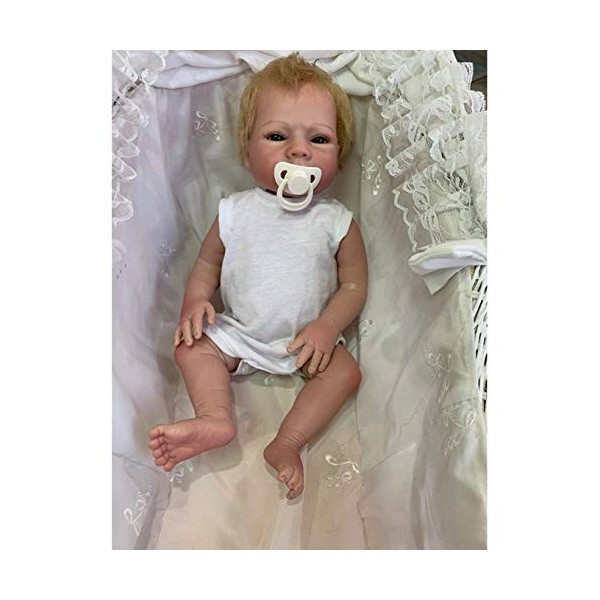 Reborn Baby Dolls 46Cm 17" Poupée Nouveau-Né Faite À La Main Poupée De Corps en Silicone Réaliste Réaliste Bébés en Bas Âge E