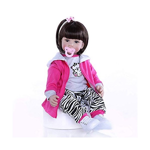 24 Pouces 60 Cm Priness Fille Bébé Reborn Poupée, Vinyle Souple Silicone Reborn Poupée Réaliste Filles Nouveau-Né Réaliste Po
