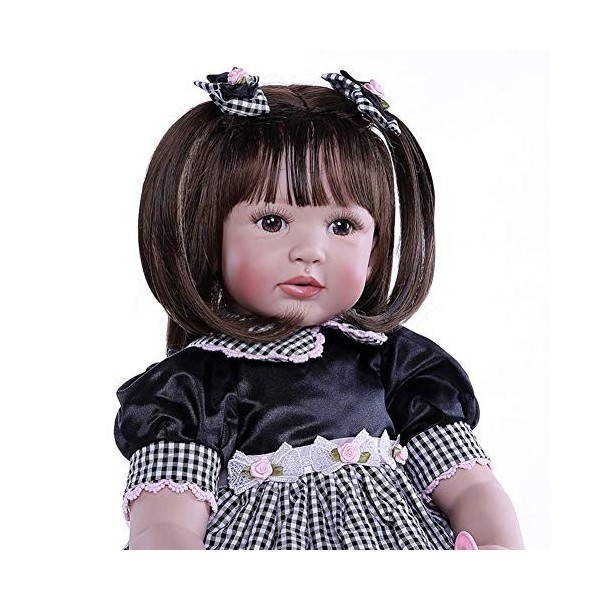 24 Pouces 60 Cm Priness Fille Bébé Reborn Poupée, Vinyle Souple Silicone Reborn Poupée Réaliste Filles Nouveau-Né Réaliste Po