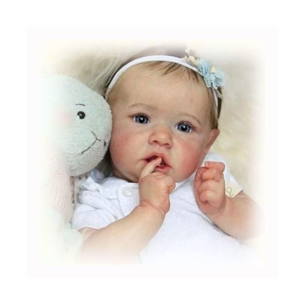 Poupées Reborn Filles Réalistes, 22 Pouces Preuve de leau Bébé Fille Reborn Silicone, Qui Ressemblent à de Vraies Filles, Ex