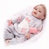 Poupées Reborn Filles Réalistes, 22 Pouces Preuve de leau Bébé Fille Reborn Silicone, Qui Ressemblent à de Vraies Filles, Ex