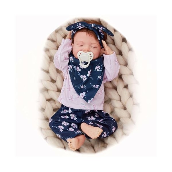 Poupées Reborn Baby Dolls, 18 Pouces Full Silicone Reborn Baby Dolls, Full Vinyl Body Poseable Reborn Dolls Filles, Meilleurs