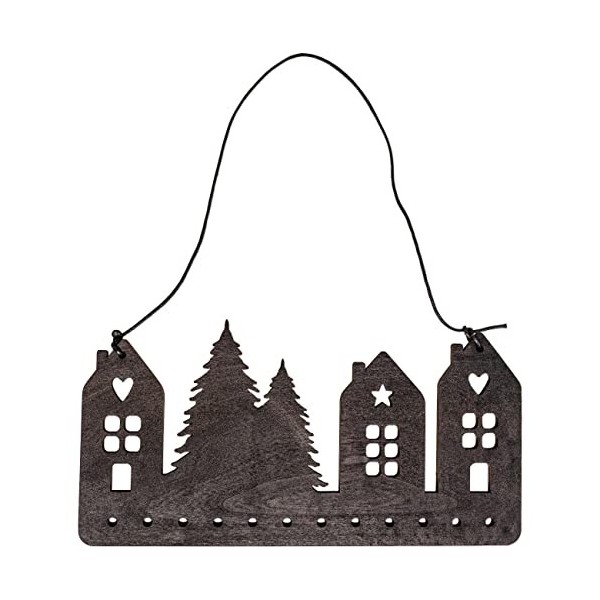 Papierdrachen suspension pour cadeaux de calendrier de lAvent - en bois - en couleur noir - à combiner avec des sachets en t