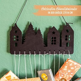 Papierdrachen suspension pour cadeaux de calendrier de lAvent - en bois - en couleur noir - à combiner avec des sachets en t