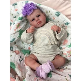 Poupée Reborn Fille 18 Pouces Corps en Vinyle Souple Poupées en Vinyle réalistes pour Nouveau-nés pour Les Filles garçons Enf