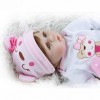 Reborn Baby Doll Fille 55 Cm 22 Pouces Poupées en Vinyle De Silicone Souple Yeux De Réalité Ouverts Nouveau-Nés Filles Bébés 