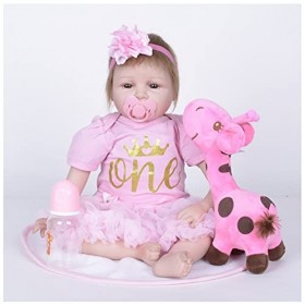 Poupée Reborn réaliste en silicone, 55 cm, poupée Reborn – Poupée bébé réaliste qui ressemble à une vraie fille nouveau-né, l