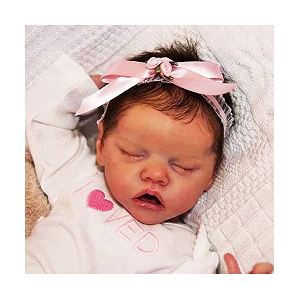 OxaLA Reborn Dolls - Reborn Doll Sleeping Girl 18 Pouces Real Life Baby Dolls Corps Complet en Silicone Fait à la Main Nouvea