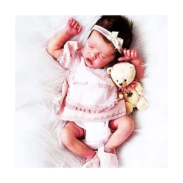 OxaLA Reborn Dolls - Reborn Doll Sleeping Girl 18 Pouces Real Life Baby Dolls Corps Complet en Silicone Fait à la Main Nouvea