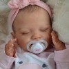 Sleeping Reborn Baby Doll Fille/Garçon 19 Pouces Nouveau-né Bébé Poupées Silicone Corps Complet Yeux Fermés Réaliste Bébé Pou