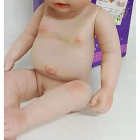 Poupées Réalistes pour Nouveau-Né, Yeux Gris, Fille, Nouveau-Né, Corps en Silicone Souple, Poupées Nourrissantes Réalistes, L