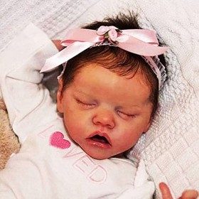 Poupée Reborn en Silicone Souple pour Bébé Fille, Nouveau-Né Endormi, Corps Complet, Bouche Magnétique, Jouet Réaliste pour F