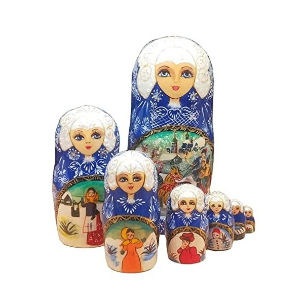 Haibing Poupée Gigogne Poupée Russe 7 Pièces Poupées Gigognes À La Main Traditionnel Matryoshka Poupée Cadeaux pour Noël Cade