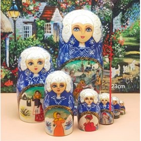 Haibing Poupée Gigogne Poupée Russe 7 Pièces Poupées Gigognes À La Main Traditionnel Matryoshka Poupée Cadeaux pour Noël Cade