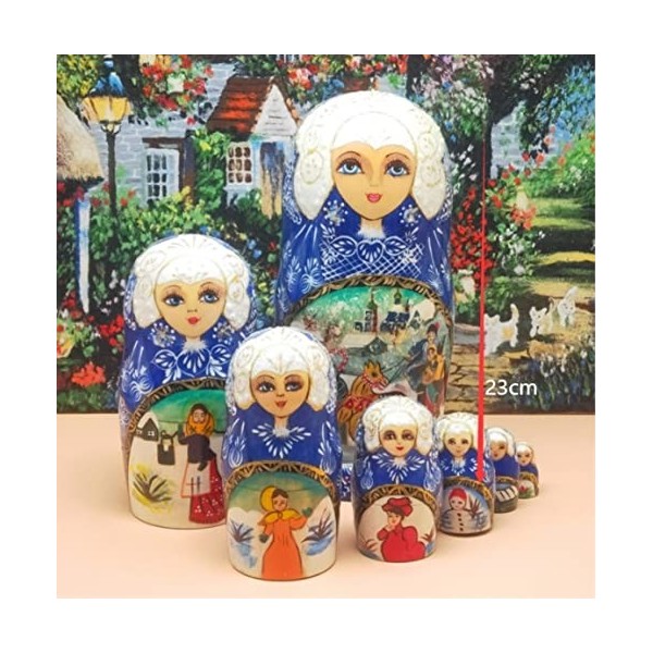 Haibing Poupée Gigogne Poupée Russe 7 Pièces Poupées Gigognes À La Main Traditionnel Matryoshka Poupée Cadeaux pour Noël Cade