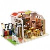 Kit De Modèle De Maison De Poupée Bricolage Maison De Poupée Miniature en Bois avec Meubles Et Lumières LED Puzzle Créatif Jo