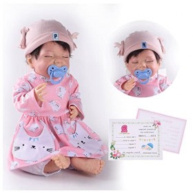 HZIXIXI RéAliste PoupéE Reborn, 18 Pouces 46 Cm Poupee Reborn Corps Silicone Fille - Bebe Poupon - Cadeau De Jouet pour Enfan