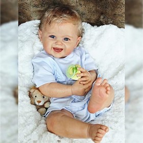 WUURAA 3D-Paint 22in Nouveau-né Terminé pour Poupée Jouet Fille Accessoires Décoration Chambre Bébé Écologique avec Vascular 