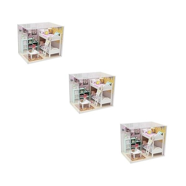 Toyvian 4 Ensembles Modèle De Cabine Kit De Maison Miniature Bricolage Petite Maison a Vendre Bricolage Mini Maison De Poupée